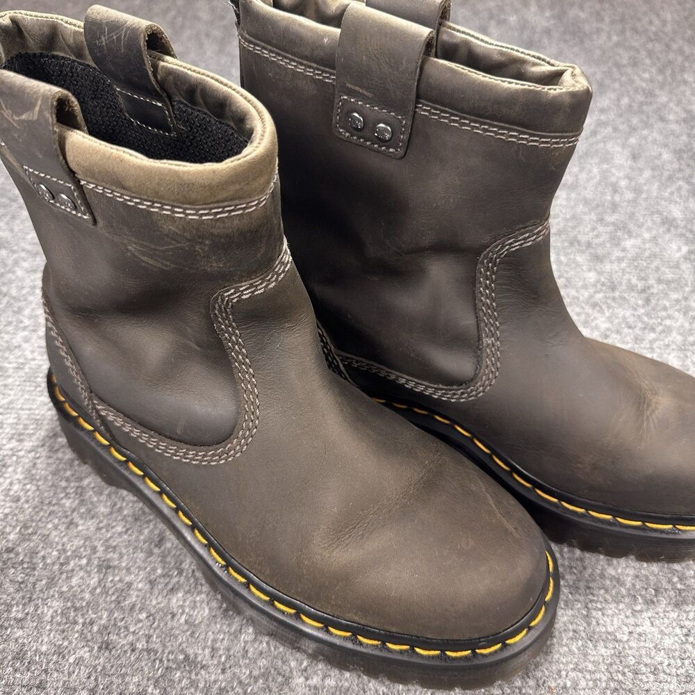 Dr. Doc Martens Anistone Lo Leather Biker Boots Burnished Brown Mens 7 Womens 8